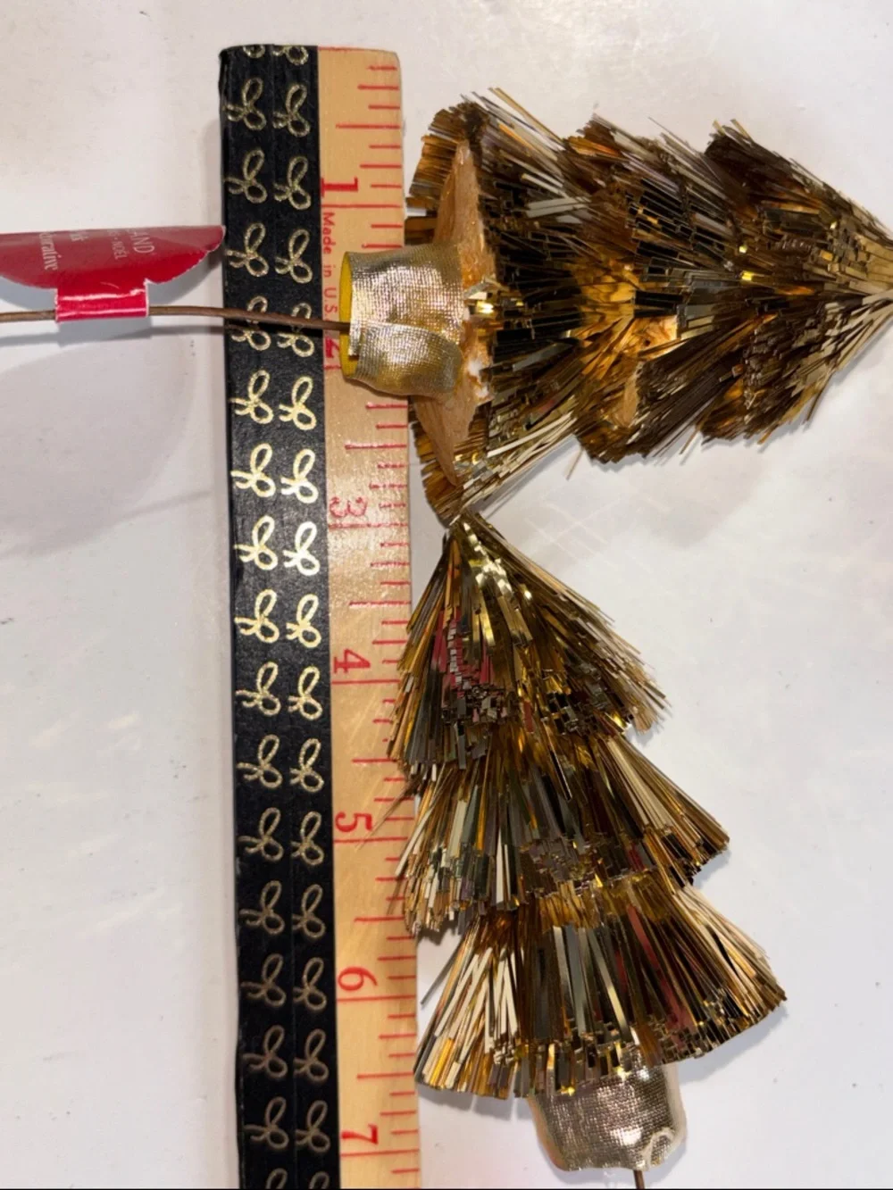 Gold Tinsel Tree Picks in Metallic Gold tree pics NEW SET OF 6 Gold Tinsel pics